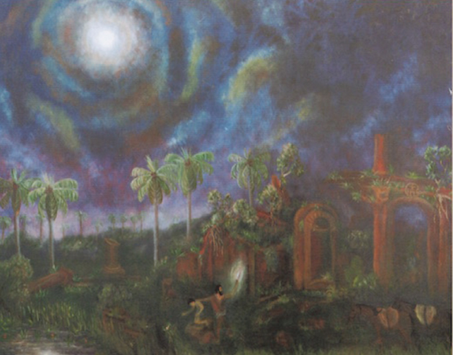 SGSP297. Santiago García Sáenz. El sacrificio de Abraham. ca 1996. Óleo sobre tela. 140 x 190 cm cm